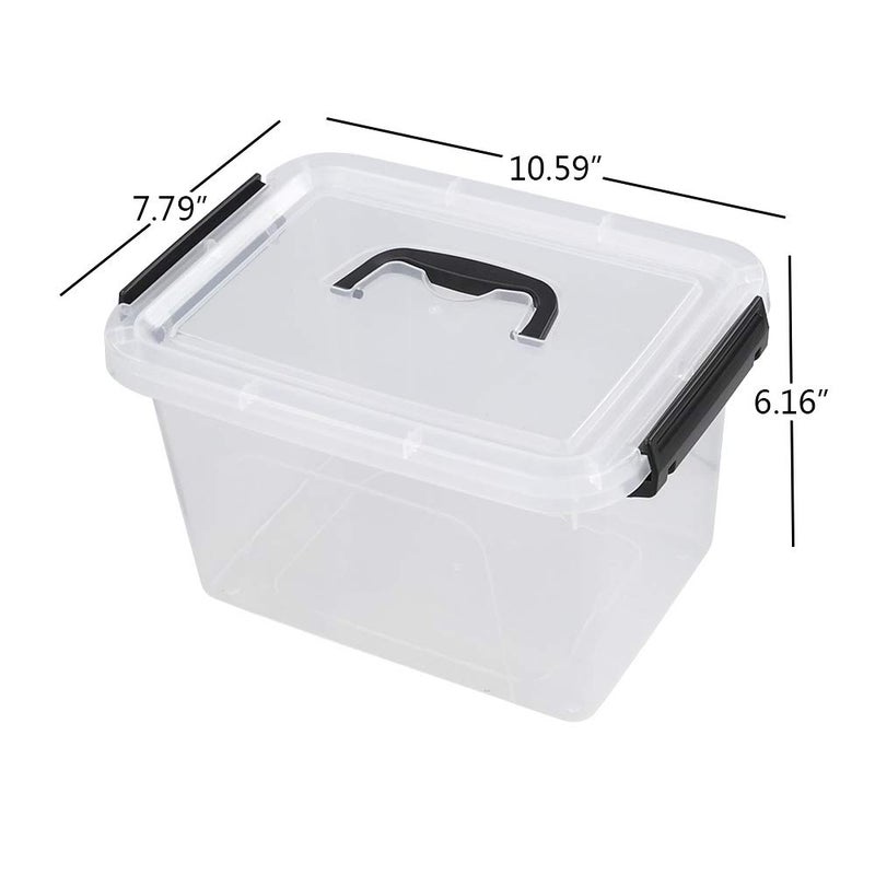 Wekioger 6 Quart Versatile Storage Bins with Handle and Secure Latching Buckles, 6 Packs Plastic Lidded Organizing Container Box, Clear - Image 2